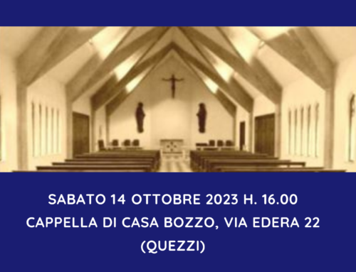 Santa Messa a Casa Bozzo: dal 14 ottobre h 16.00 ogni secondo sabato del mese nella Cappella di Casa Bozzo a Quezzi